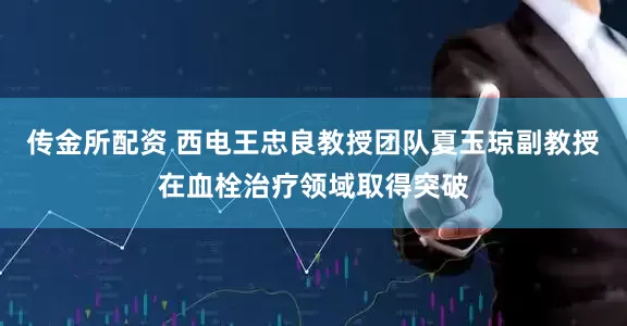 传金所配资 西电王忠良教授团队夏玉琼副教授在血栓治疗领域取得突破